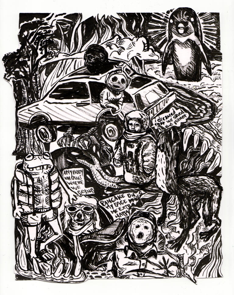 Anybody knows where we going? (2020) | ink on paper | 25 x 20 cm