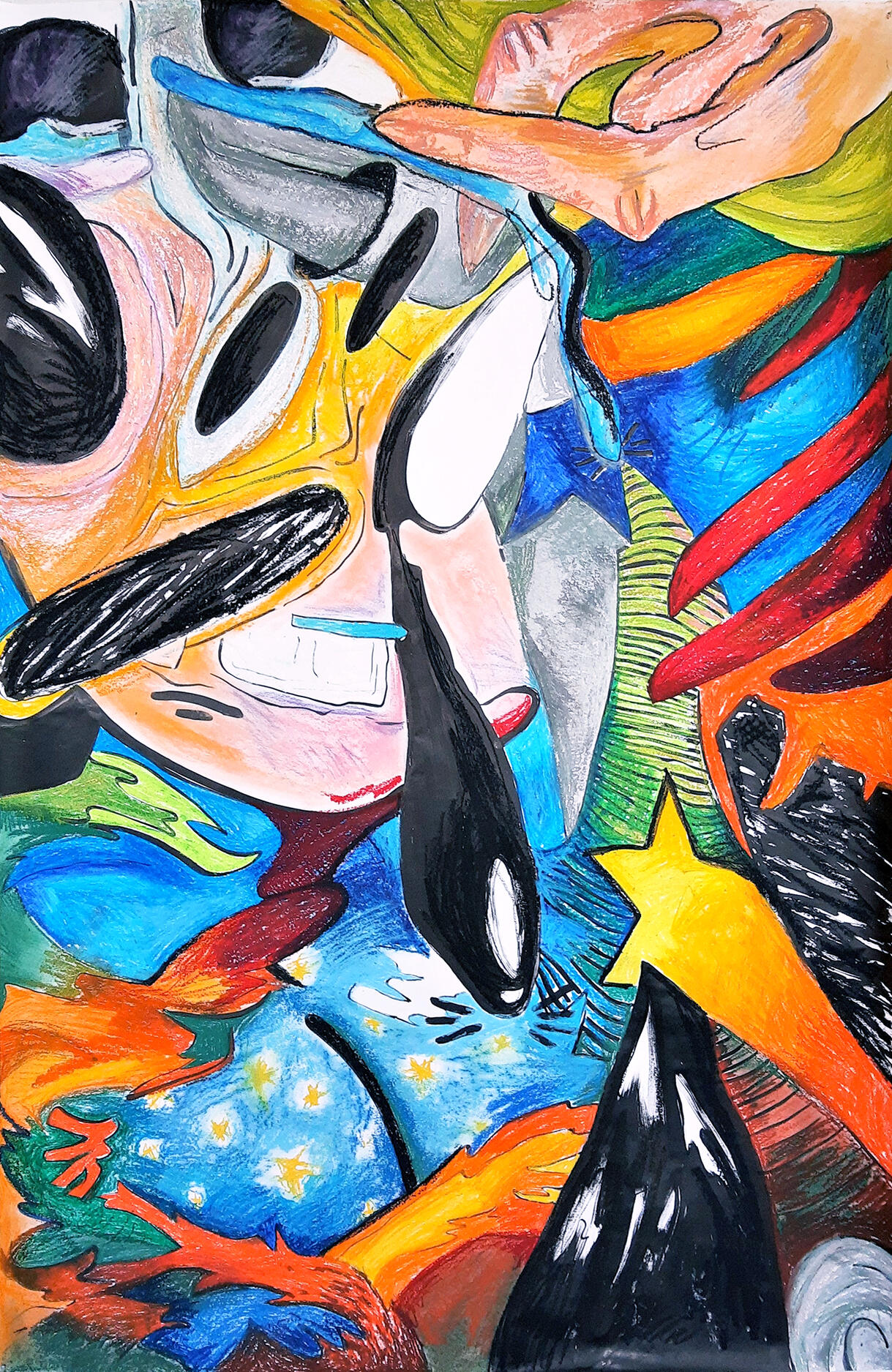 Mother Goof (2020) | ink, oil pastels and soft pastels on paper | 150 x 100 cm