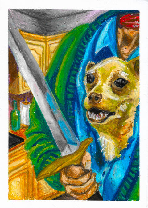 ChooseYourFighter_FeralMan | oil pastels on paper | 29,7 x 21 cm | €200