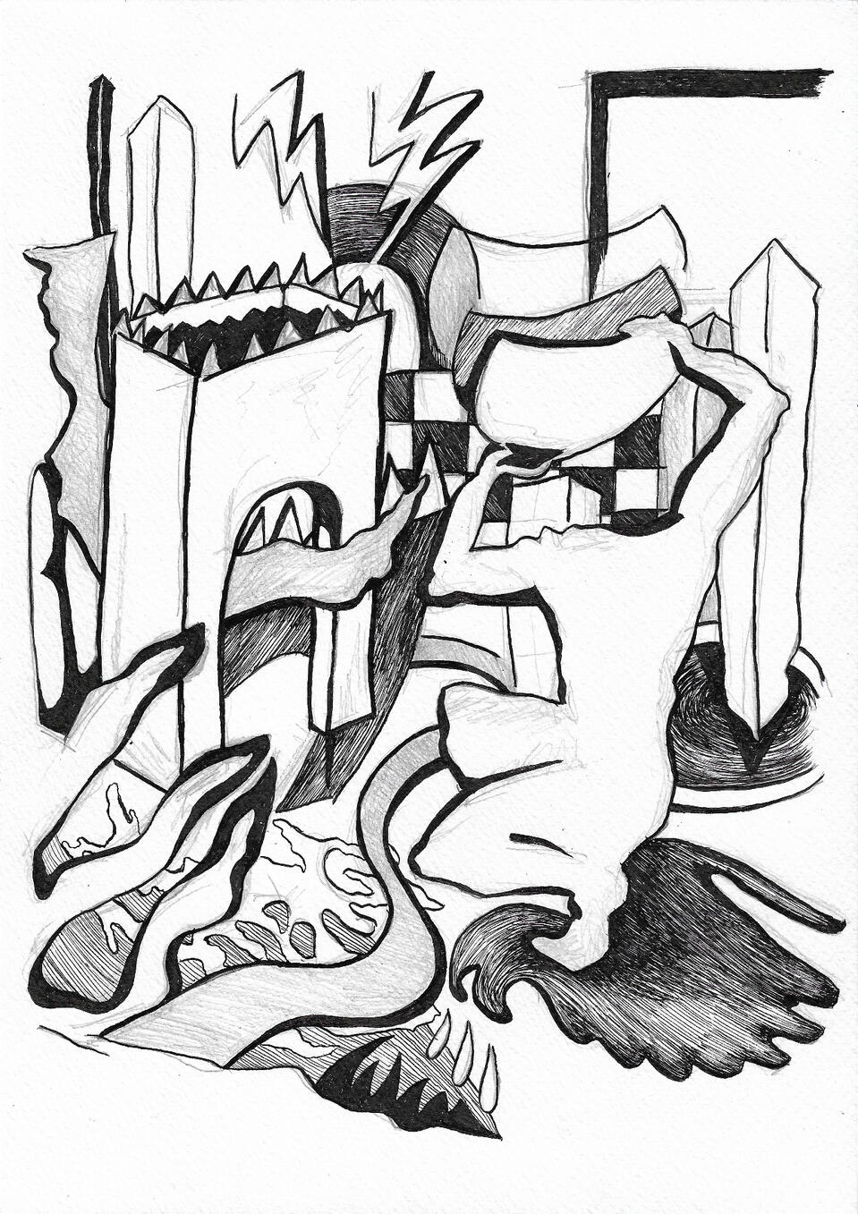 Installation view 4 | ink and pencil on paper | 29,7 x 21 cm | €100