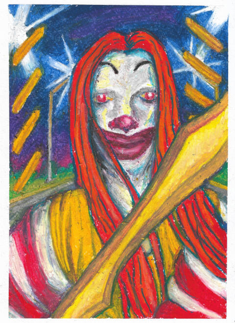 ChooseYourFighter_Ron | oil pastels on paper | 29,7 x 21 cm | €200