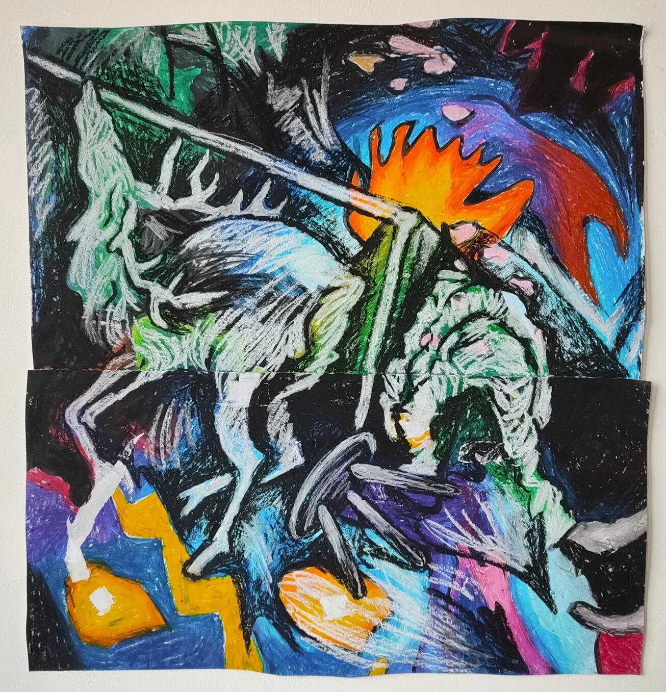 Het oog van de meester | oil pastels on paper | 63 x 60 cm | €490